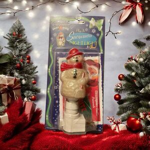 Christopher Radko Shiny Brite Snowman Night Light New Old Stock VTG